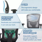 Sedia da ufficio ergonomica in rete Nera/Blu/Grigia/Rossa/Bianca con supporto lombare e massaggio, utente singolo, capacità 181 kg