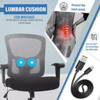 Sedia da ufficio ergonomica in rete Nera/Blu/Grigia/Rossa/Bianca con supporto lombare e massaggio, utente singolo, capacità 181 kg