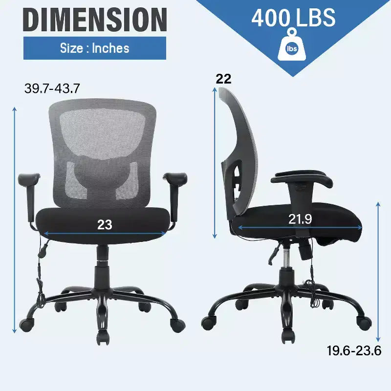Sedia da ufficio ergonomica in rete Nera/Blu/Grigia/Rossa/Bianca con supporto lombare e massaggio, utente singolo, capacità 181 kg