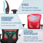 Sedia da ufficio ergonomica in rete Nera/Blu/Grigia/Rossa/Bianca con supporto lombare e massaggio, utente singolo, capacità 181 kg