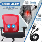 Sedia da ufficio ergonomica in rete Nera/Blu/Grigia/Rossa/Bianca con supporto lombare e massaggio, utente singolo, capacità 181 kg
