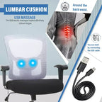 Sedia da ufficio ergonomica in rete Nera/Blu/Grigia/Rossa/Bianca con supporto lombare e massaggio, utente singolo, capacità 181 kg