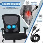Sedia da ufficio ergonomica in rete Nera/Blu/Grigia/Rossa/Bianca con supporto lombare e massaggio, utente singolo, capacità 181 kg