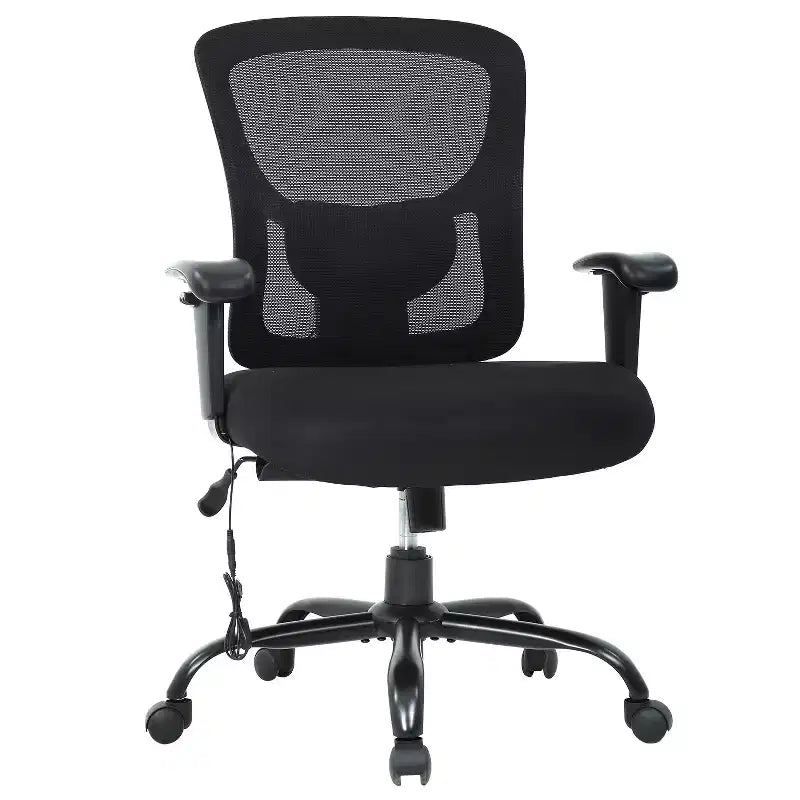 FDW Big and Tall Office Chair with Adjustable Lumbar Support 400lbs Weight Capacity & Seat Massage Function for Adults