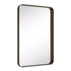 Specchio da bagno rettangolare a parete con cornice bronzo anticato/nichel/nero, singolo, 4 misure