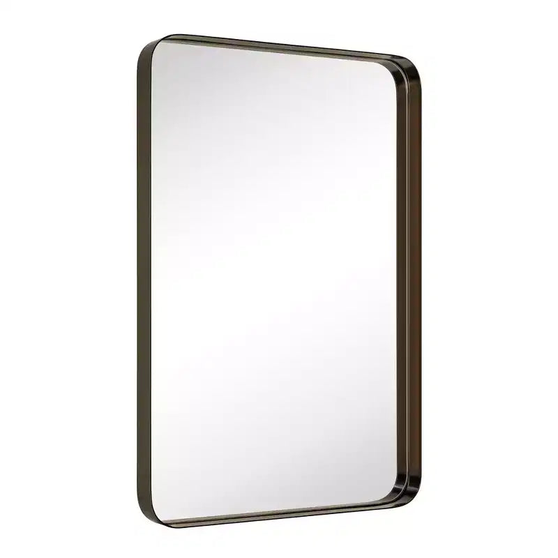 Specchio da bagno rettangolare a parete con cornice bronzo anticato/nichel/nero, singolo, 4 misure