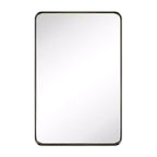 Specchio da bagno rettangolare a parete con cornice bronzo anticato/nichel/nero, singolo, 4 misure