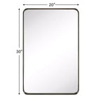 Specchio da bagno rettangolare a parete con cornice bronzo anticato/nichel/nero, singolo, 4 misure