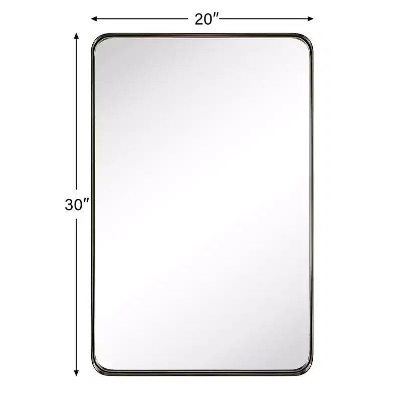 Specchio da bagno rettangolare a parete con cornice bronzo anticato/nichel/nero, singolo, 4 misure