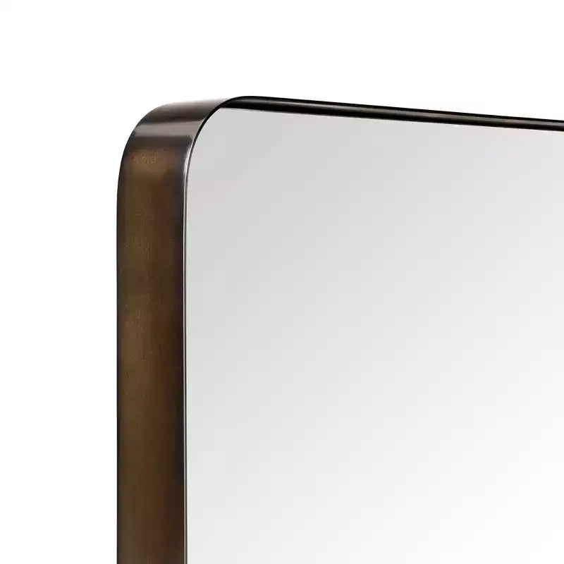 Specchio da bagno rettangolare a parete con cornice bronzo anticato/nichel/nero, singolo, 4 misure