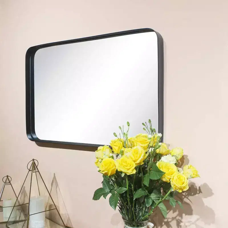 Specchio da bagno rettangolare a parete con cornice bronzo anticato/nichel/nero, singolo, 4 misure