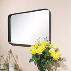Specchio da bagno rettangolare a parete con cornice bronzo anticato/nichel/nero, singolo, 4 misure