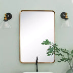 Specchio da bagno rettangolare a parete con cornice bronzo anticato/nichel/nero, singolo, 4 misure