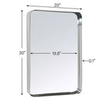 Specchio da bagno rettangolare a parete con cornice bronzo anticato/nichel/nero, singolo, 4 misure