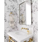 Specchio da bagno rettangolare a parete con cornice bronzo anticato/nichel/nero, singolo, 4 misure