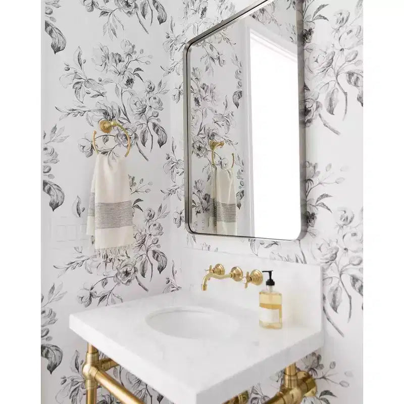 Specchio da bagno rettangolare a parete con cornice bronzo anticato/nichel/nero, singolo, 4 misure