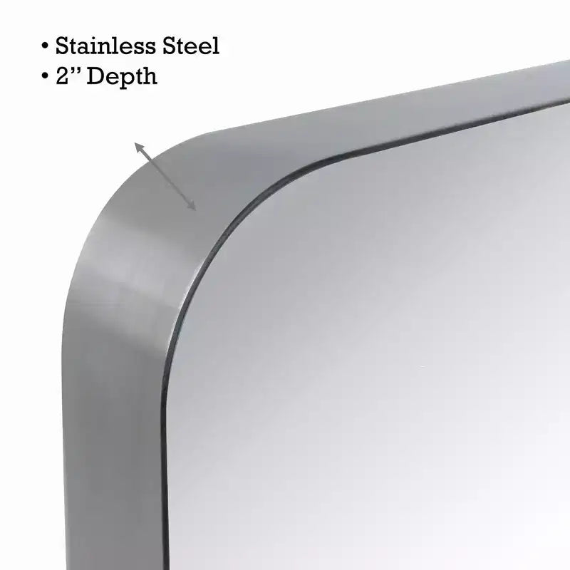 Specchio da bagno rettangolare a parete con cornice bronzo anticato/nichel/nero, singolo, 4 misure