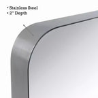 Specchio da bagno rettangolare a parete con cornice bronzo anticato/nichel/nero, singolo, 4 misure