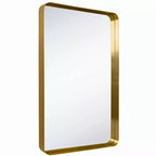 Specchio da bagno rettangolare a parete con cornice bronzo anticato/nichel/nero, singolo, 4 misure