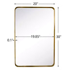 Specchio da bagno rettangolare a parete con cornice bronzo anticato/nichel/nero, singolo, 4 misure