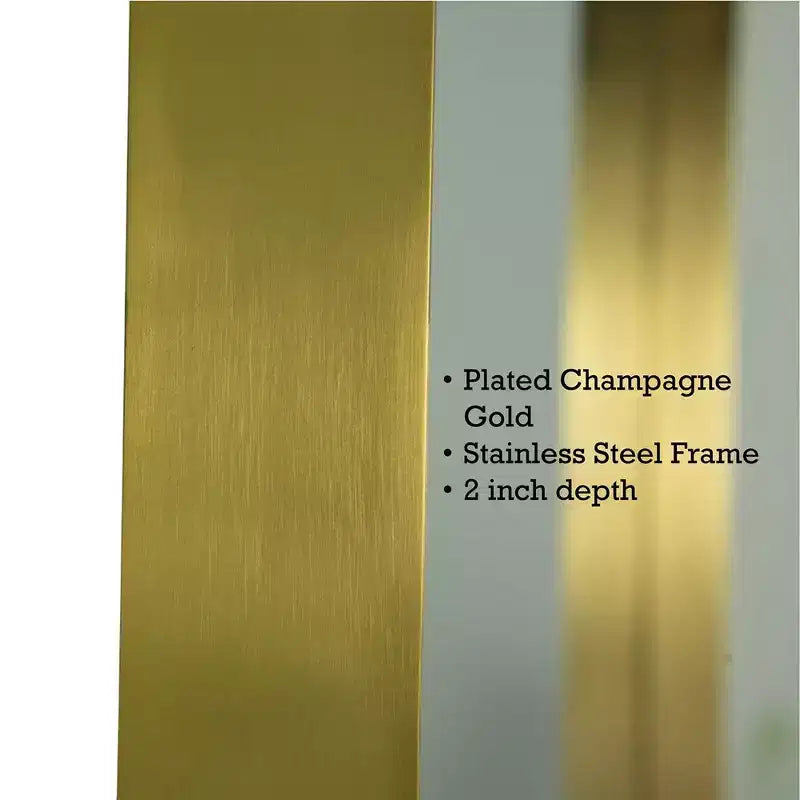 Specchio da bagno rettangolare a parete con cornice bronzo anticato/nichel/nero, singolo, 4 misure