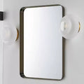Specchio da bagno rettangolare a parete con cornice bronzo anticato/nichel/nero, singolo, 4 misure