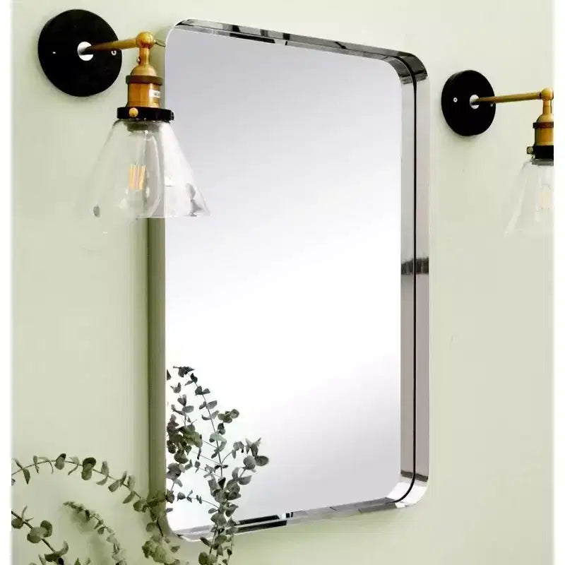 Specchio da bagno rettangolare a parete con cornice bronzo anticato/nichel/nero, singolo, 4 misure