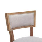Sgabello da bancone imbottito beige, senza braccioli, schienale medio, set da 2 (1 posto ciascuno)
