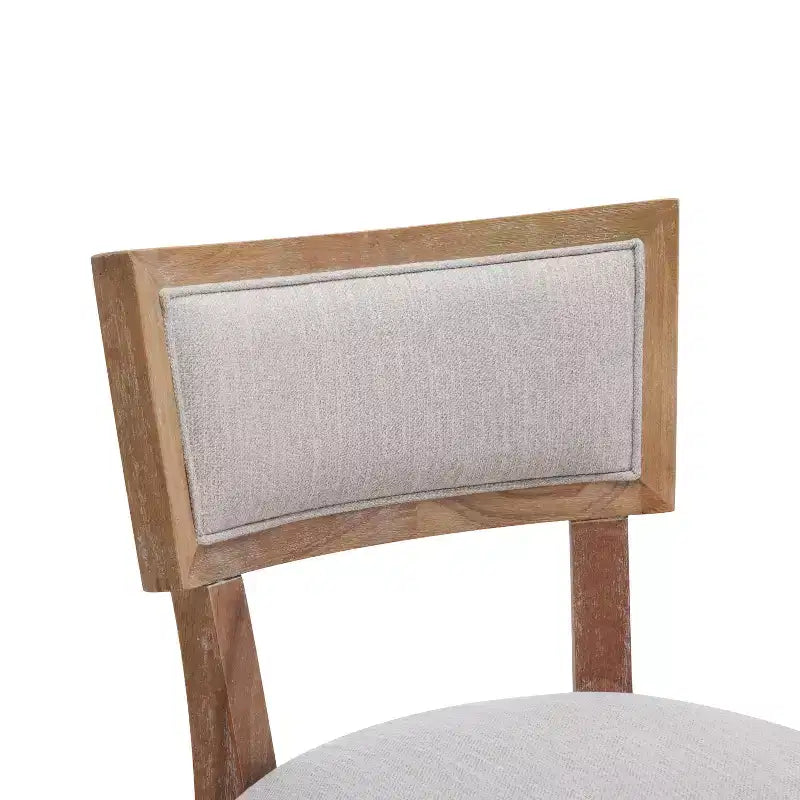 Sgabello da bancone imbottito beige, senza braccioli, schienale medio, set da 2 (1 posto ciascuno)