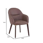 Sedia da pranzo imbottita con schienale a botte per 1 – Pelle o velluto, gambe verniciate a polvere (Beige / Marrone / Grigio / Tortora)