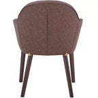 Sedia da pranzo imbottita con schienale a botte per 1 – Pelle o velluto, gambe verniciate a polvere (Beige / Marrone / Grigio / Tortora)