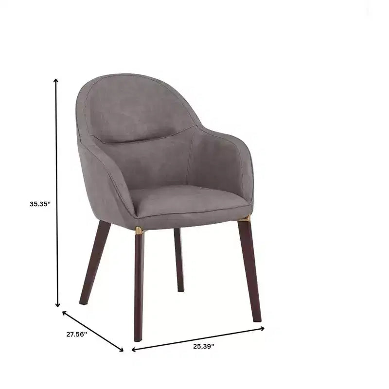 Sedia da pranzo imbottita con schienale a botte per 1 – Pelle o velluto, gambe verniciate a polvere (Beige / Marrone / Grigio / Tortora)