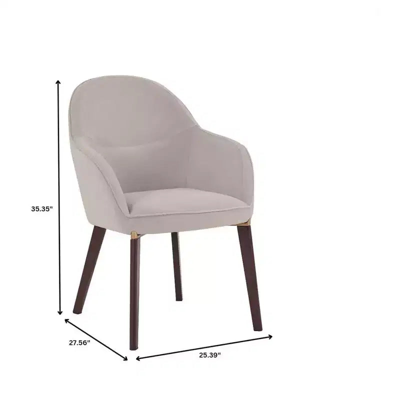 Sedia da pranzo imbottita con schienale a botte per 1 – Pelle o velluto, gambe verniciate a polvere (Beige / Marrone / Grigio / Tortora)