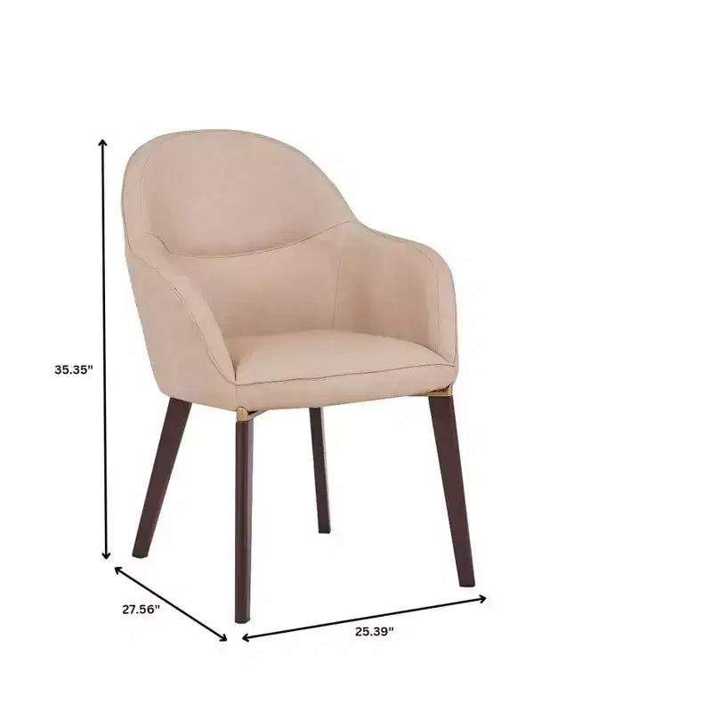 Sedia da pranzo imbottita con schienale a botte per 1 – Pelle o velluto, gambe verniciate a polvere (Beige / Marrone / Grigio / Tortora)