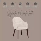 Sedia da pranzo imbottita con schienale a botte per 1 – Pelle o velluto, gambe verniciate a polvere (Beige / Marrone / Grigio / Tortora)