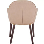 Sedia da pranzo imbottita con schienale a botte per 1 – Pelle o velluto, gambe verniciate a polvere (Beige / Marrone / Grigio / Tortora)