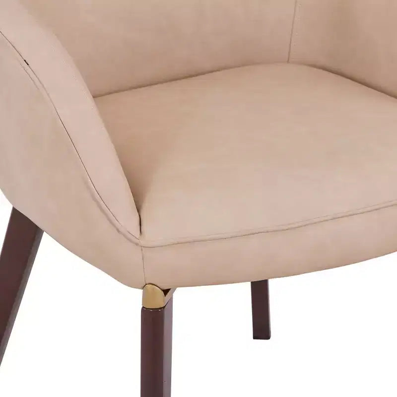 Sedia da pranzo imbottita con schienale a botte per 1 – Pelle o velluto, gambe verniciate a polvere (Beige / Marrone / Grigio / Tortora)