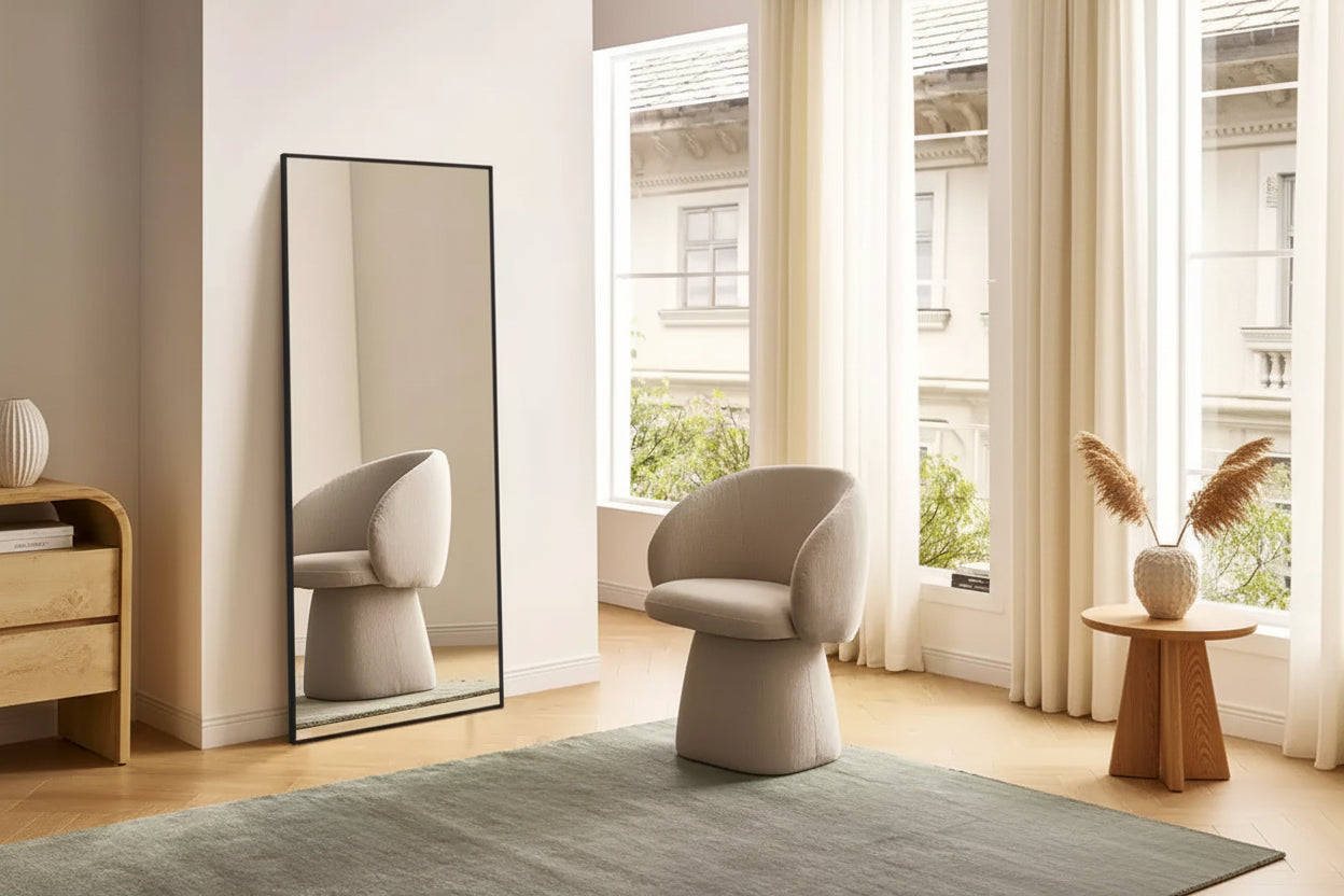 JIONJOY 16x59 Full Length Mirror, Shatterproof HD Glass Metal Frame, Floor/Wall Mounted for Bedroom Closet Entryway