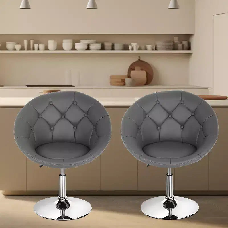 Sgabello da bar per sedia da toeletta girevole regolabile in altezza, nero / grigio / bianco, sedile singolo