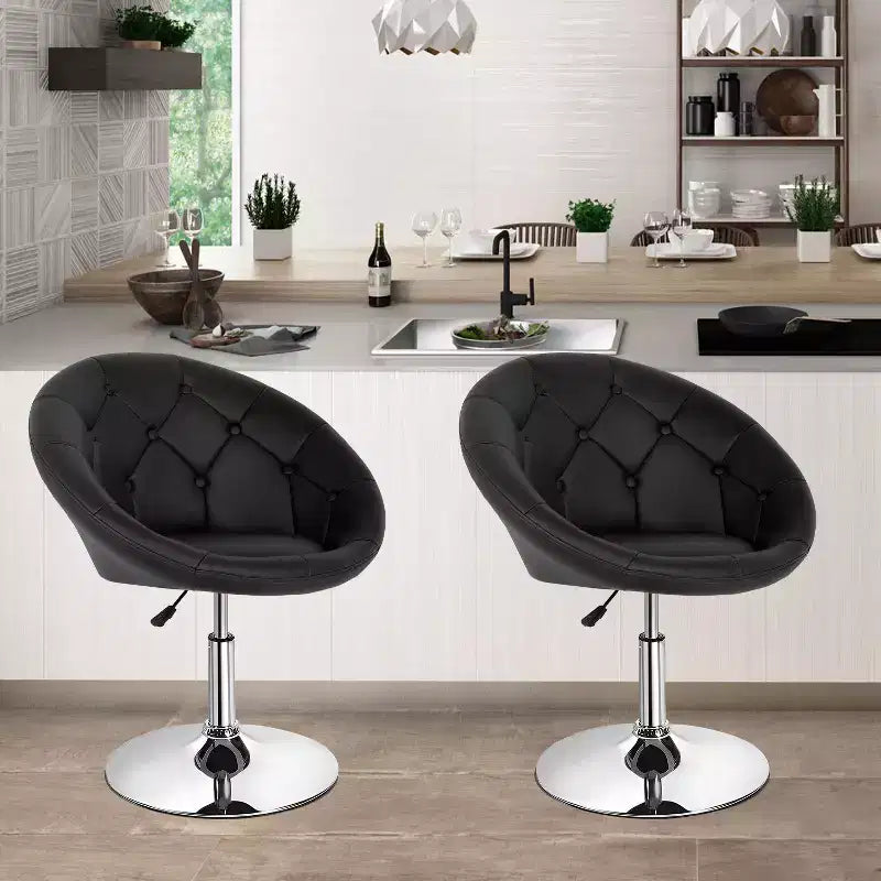 Sgabello da bar per sedia da toeletta girevole regolabile in altezza, nero / grigio / bianco, sedile singolo