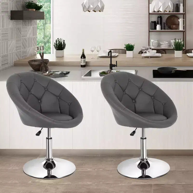 Sgabello da bar per sedia da toeletta girevole regolabile in altezza, nero / grigio / bianco, sedile singolo