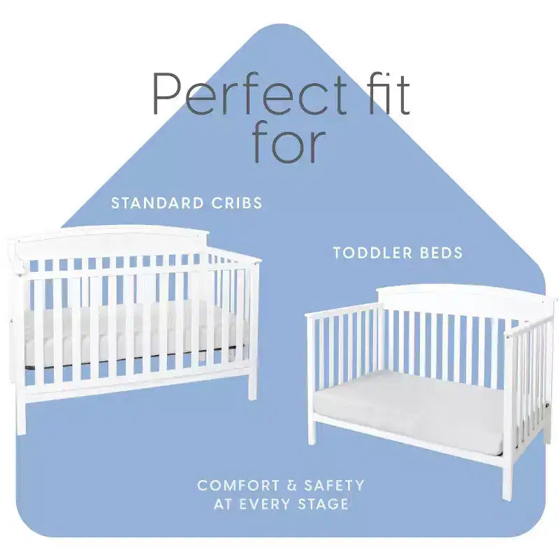 Materasso in Memory Foam per culla e lettino reversibile, a 2 stadi, 1 bambino