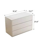 Cassettiera Moderna Off-White a 3 Cassetti per Camera da Letto / Salotto