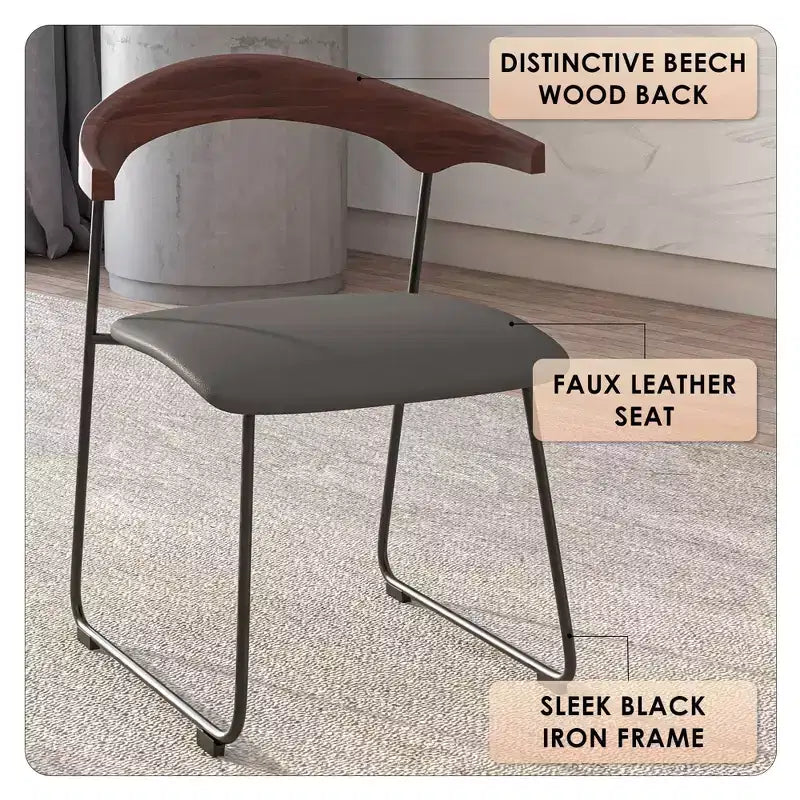 Sedia da pranzo imbottita senza braccioli a barile con schienale in legno e gambe in ferro, multicolor, set da 4 pezzi
