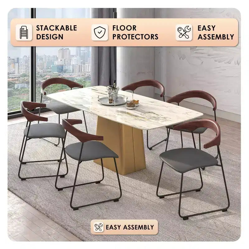 Sedia da pranzo imbottita senza braccioli a barile con schienale in legno e gambe in ferro, multicolor, set da 4 pezzi
