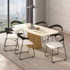 Sedia da pranzo imbottita senza braccioli a barile con schienale in legno e gambe in ferro, multicolor, set da 4 pezzi