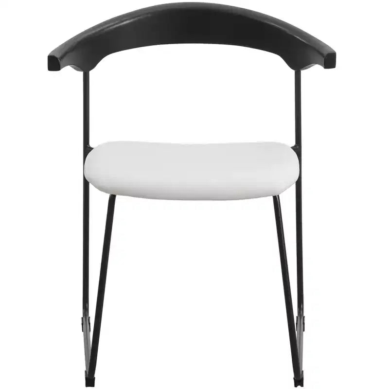 Sedia da pranzo imbottita senza braccioli a barile con schienale in legno e gambe in ferro, multicolor, set da 4 pezzi