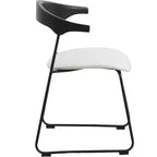 Sedia da pranzo imbottita senza braccioli a barile con schienale in legno e gambe in ferro, multicolor, set da 4 pezzi