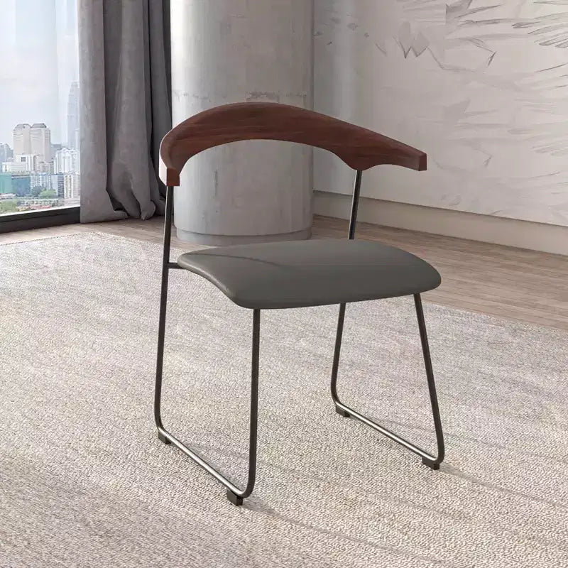 Sedia da pranzo imbottita senza braccioli a barile con schienale in legno e gambe in ferro, multicolor, set da 4 pezzi