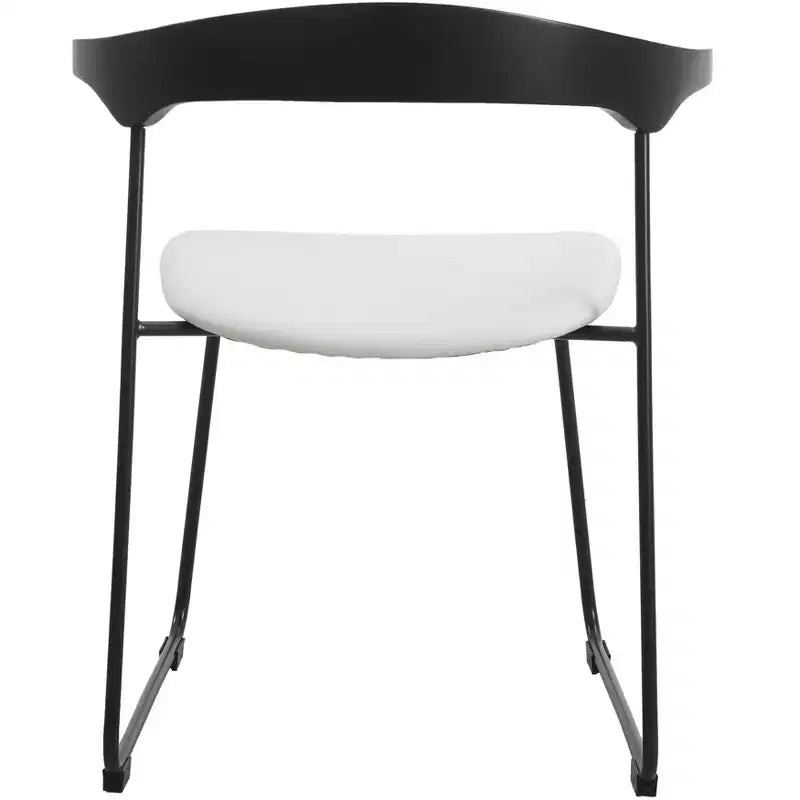 Sedia da pranzo imbottita senza braccioli a barile con schienale in legno e gambe in ferro, multicolor, set da 4 pezzi